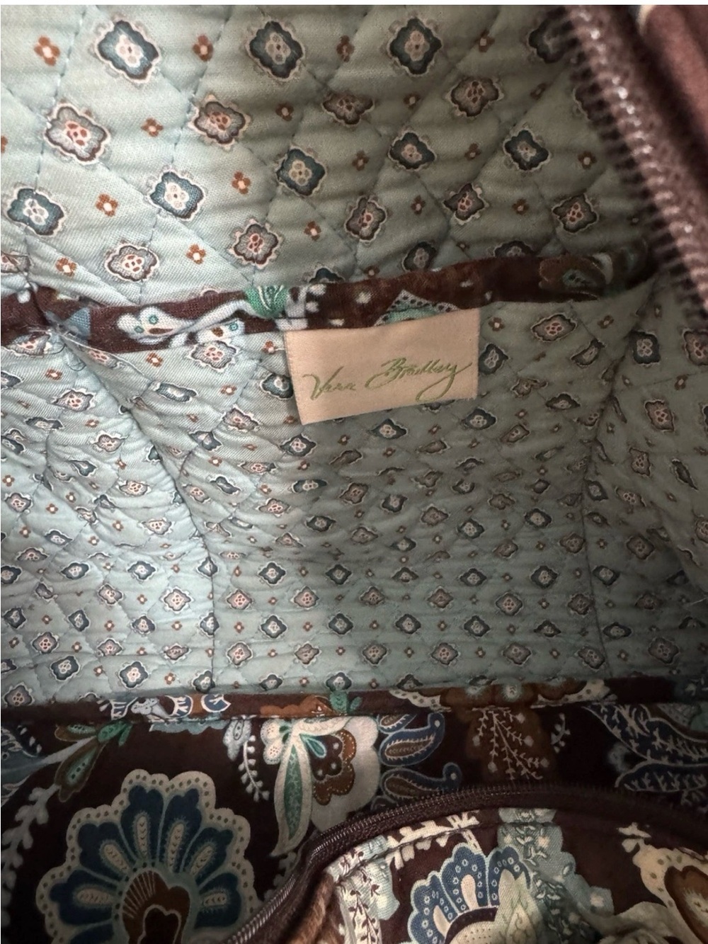 Vera Bradley Weekender Duffel Bag Retired Print Java Blue - Picture 5 of 6